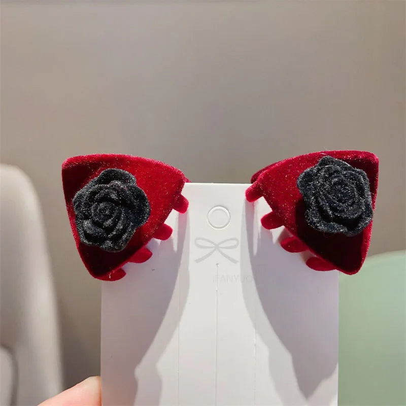 New Cute Plush Cat Claw Hairpin Simple Sweet Girl Baby Small Clasp Clips Children Star Clip Headwear Hair Clips Kids Accessories