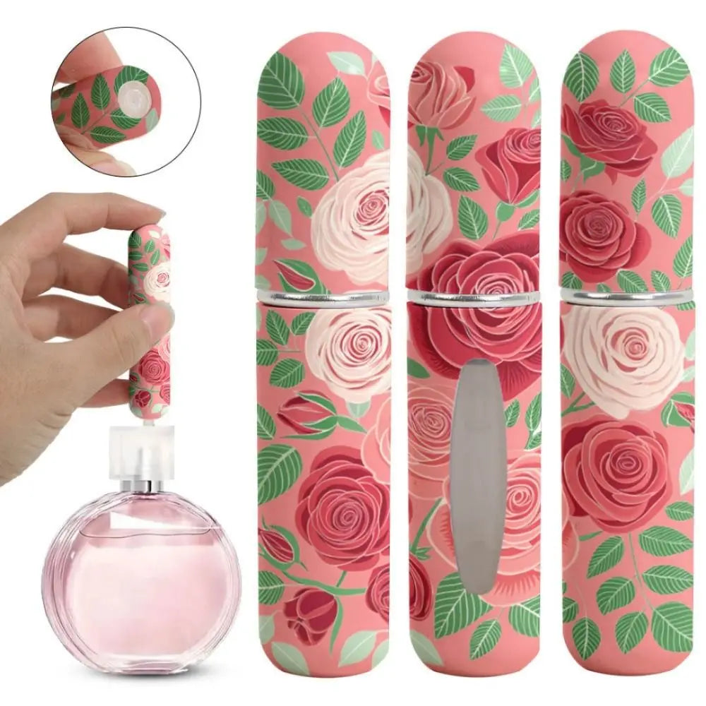5ml Mini Perfume Bottle Essential Oil Alcohol Spray Atomizer Bottle Spray Rotating Bottle Refillable Empty Cosmetic Containers