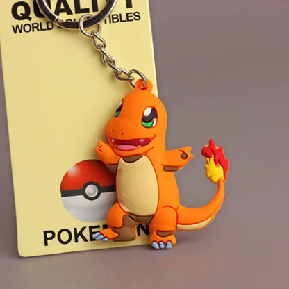 Pokemon Keychain Pikachu Anime Action Figure Toy Kawaii Cartoon Fashion Charmander Psyduck Doll Keyring Car Bag Pendant Kid Gift