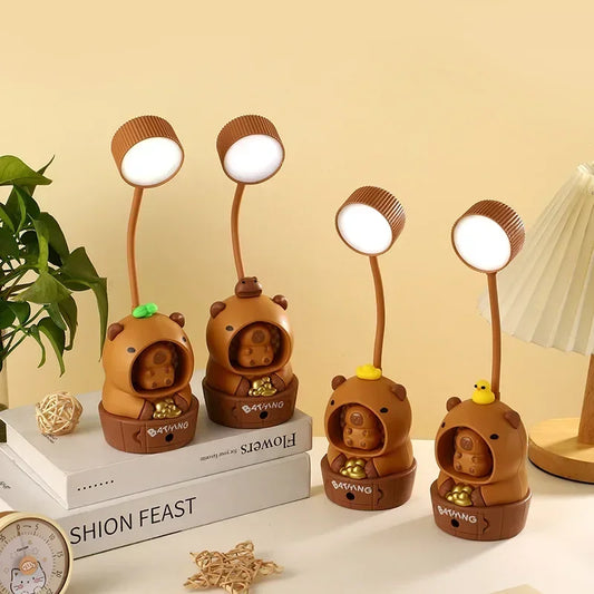 Cute Creative USB Rechargeable LED Desk Lamp Pencil Sharpener Design Eye Protection Night Light for Students Bedside Table Lamp