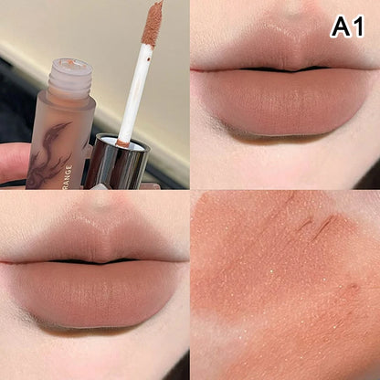 HERORANGE Lip Glaze Waterproof Smoky Red Matte Lipstick Velvet Lip Gloss Non-drying Nude Brown Lips Tint Mud Makeup Cosmetic