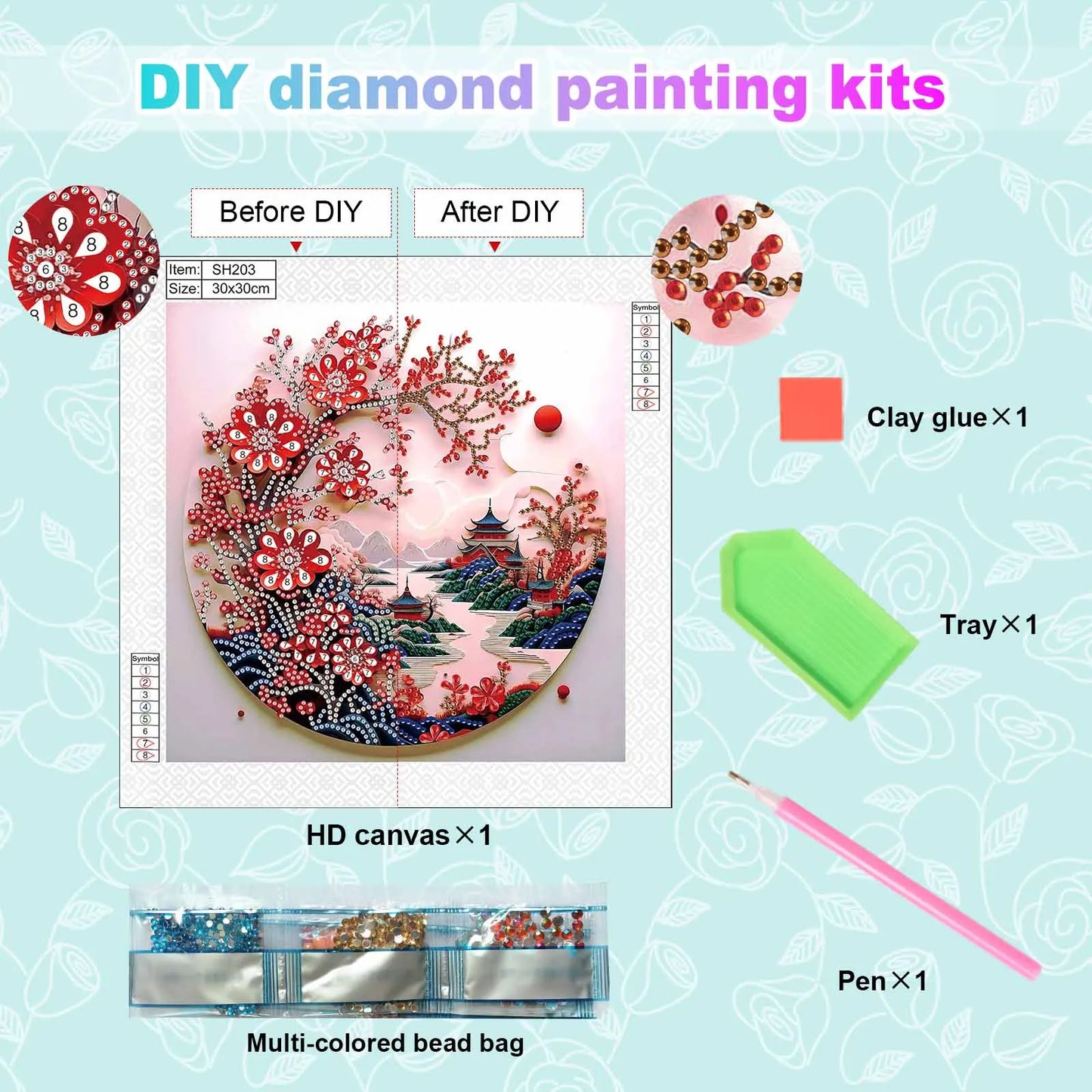 Special Shape Diamond Art Painting Kits for Adult and Beginners,DIY landscape Diamond Art Painting for Home Wall Decoration Gift