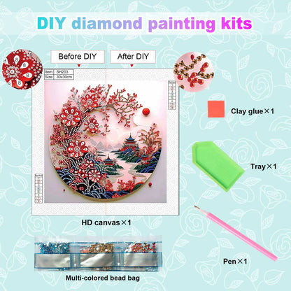 Special Shape Diamond Art Painting Kits for Adult and Beginners,DIY landscape Diamond Art Painting for Home Wall Decoration Gift