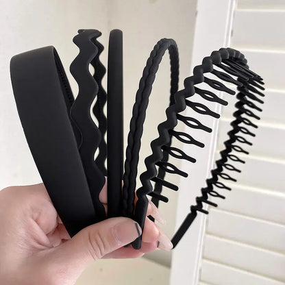 5/9pc Anti slip Toothed Hair Band Set Women's Men's Simple Frame Head Shampoo bangs Broken Hair Pressing Bracket Scrub Ornament