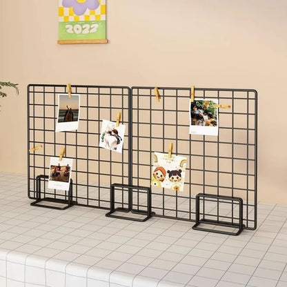 Creative Grid Display Rack with Base Metal Desktop Stand Grid Frame Jewelry Booth Rack For Grid Panel