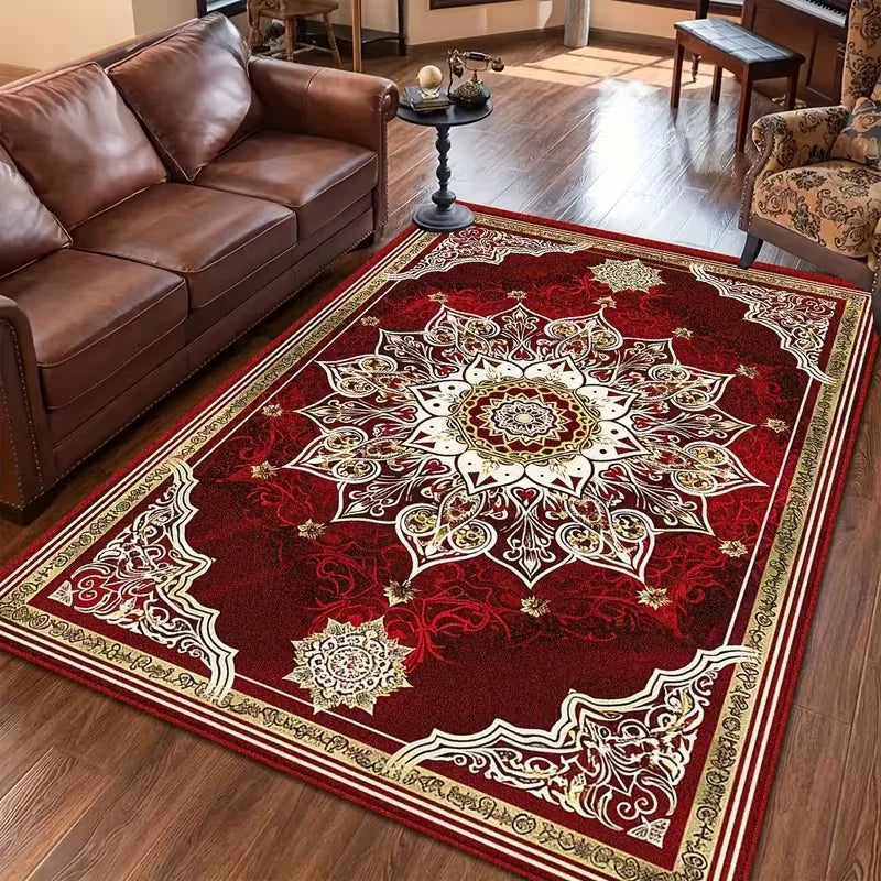 Baroque Style Area Carpet Is Lightweight Suitable for Bedroom Living Room Dining Room Study Corridor and Room Home Decoration