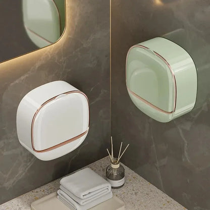 Wall Mount Soap Box No Drill Bathroom Drainage Container with Tray for Kitchen Sink Easy Clean Soap Holder Storage Organizer