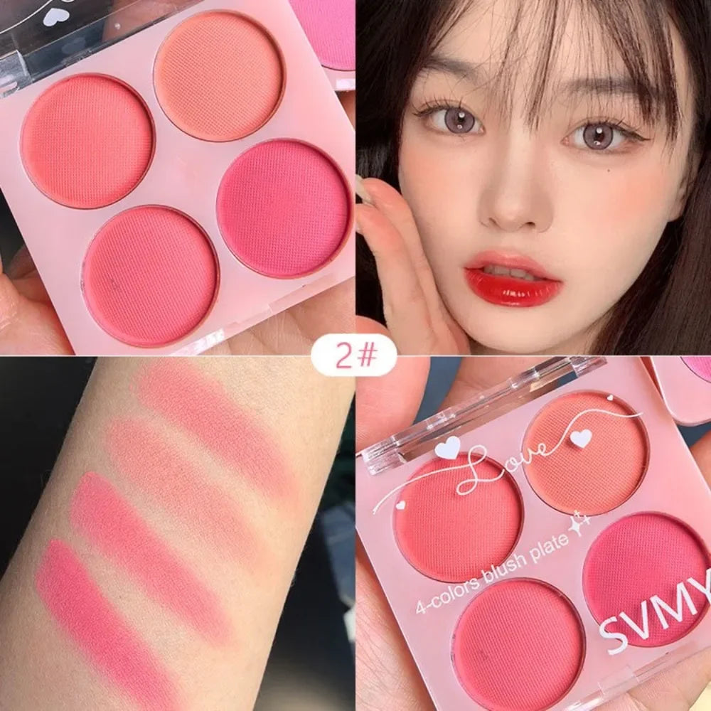 Sweet Ice Cream 4-Color Blush Brightening Peach Pink Color Transparent Natural Lightweight Blendable Face Color Face Makeup