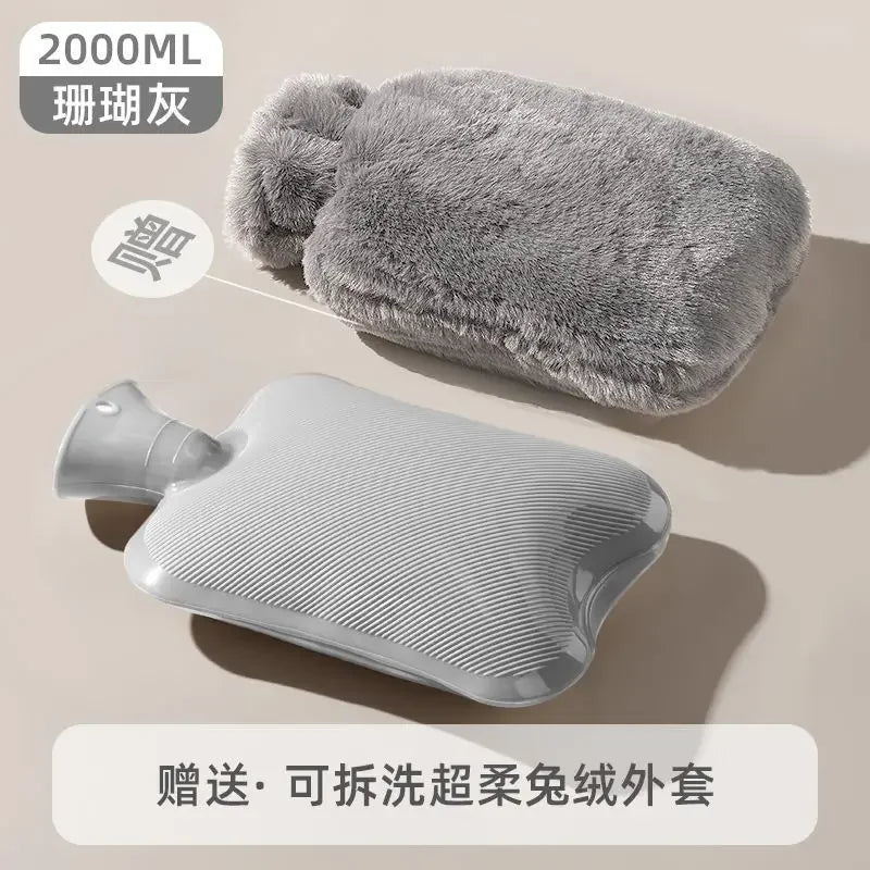 1000/2000Ml large-capacity hot water bag Removable hot water bag can be reused Women's belly warmer, hand warmer hot water bag