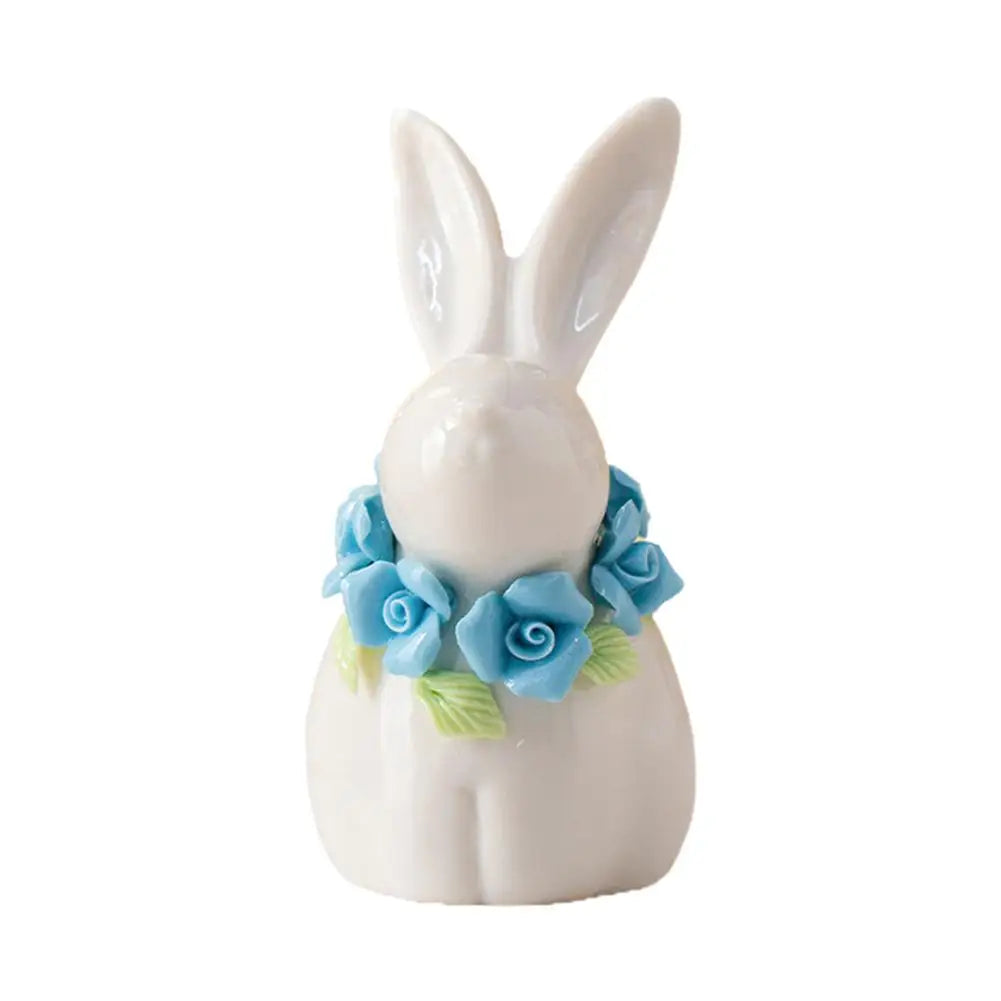 Easter Egg Shell Rabbit Ornaments Home Bedroom Ceramic Crafts Tabletop Scene Decoration Easter Bunny Figurines