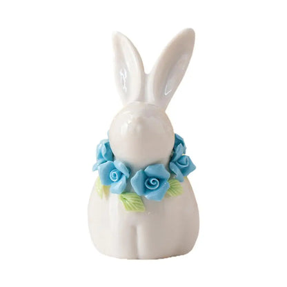 Easter Egg Shell Rabbit Ornaments Home Bedroom Ceramic Crafts Tabletop Scene Decoration Easter Bunny Figurines