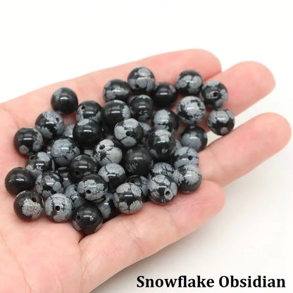 4 6 8 10mm Natural Black Tourmaline Beads Round Smooth Loose Stone Bead For Jewelry Making Diy Bracelet Necklace Accessories