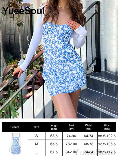 Blue Mini Dress Summer Sleeveless Slim Sexy Women Dresses 2025 New Sweet Cute Evening Party Casual High Street Y2K Dress