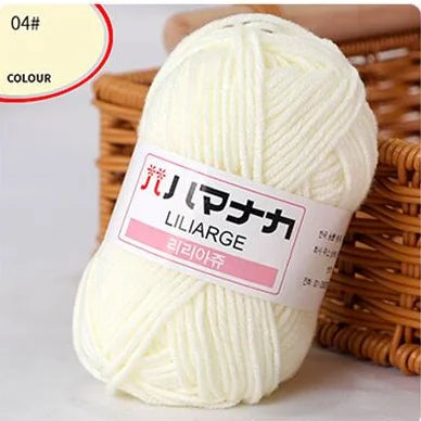 25G Milk Sweet Soft Baby Cotton Knitting Wool Thick Fiber Yarn Velvet Hand Threads for Knitting Wool Crochet Yarn for DIY Sweate