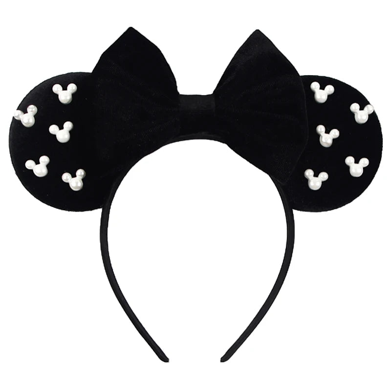 New Trendy Mouse Ears Headband Mickey 3.3"Velvet For Girls Soft Bow Hairband Halloween Festival Party Trip DIY Hair Accessories