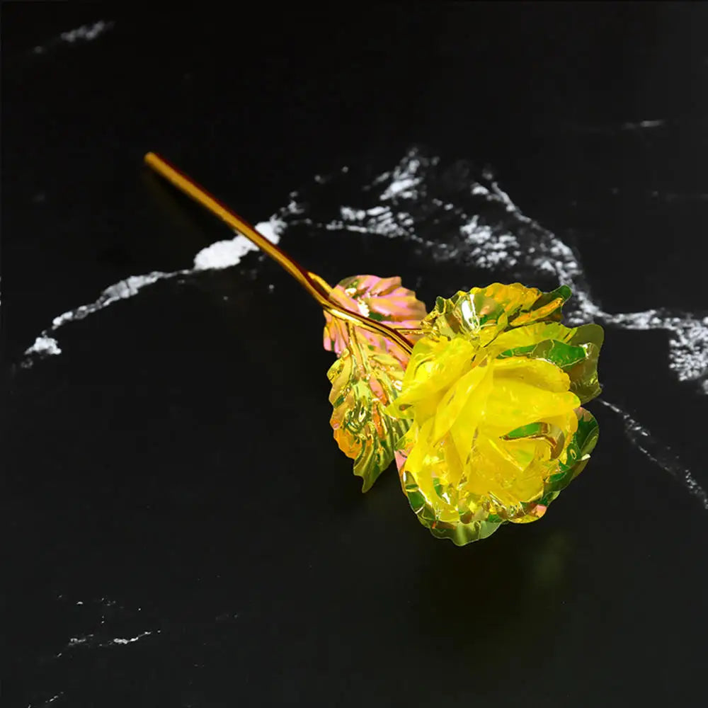 24k Eternal Rose Artificial Flowers Foil Plated Gold Rose Wedding Valentine'S Day Decoration Mother'S Day Gifts Fake Flower