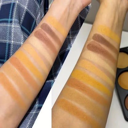 Matte Contour Palette 9-color Dark Bronze Foundation Palette Contouring Oil-control Foundation Nose Shadow Palette Face Makeup