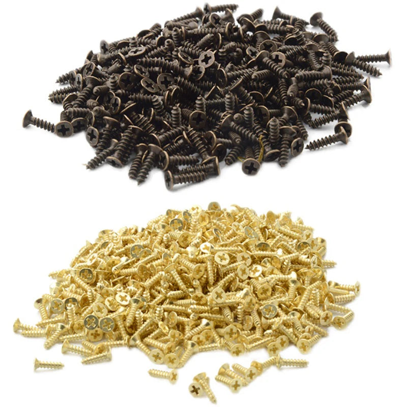 500Pcs 2*6mm 2*8mm 2.5*8mm 2.5*10mm 3x8mm Flat head screw Carpenter's small screw Furniture wooden box hardware accessories