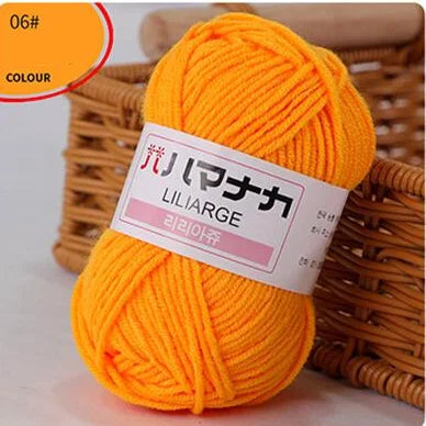 25G Milk Sweet Soft Baby Cotton Knitting Wool Thick Fiber Yarn Velvet Hand Threads for Knitting Wool Crochet Yarn for DIY Sweate