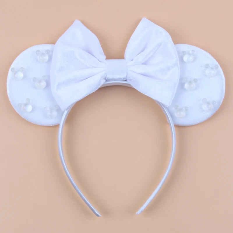New Trendy Mouse Ears Headband Mickey 3.3"Velvet For Girls Soft Bow Hairband Halloween Festival Party Trip DIY Hair Accessories