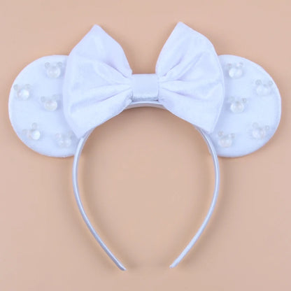 New Trendy Mouse Ears Headband Mickey 3.3"Velvet For Girls Soft Bow Hairband Halloween Festival Party Trip DIY Hair Accessories
