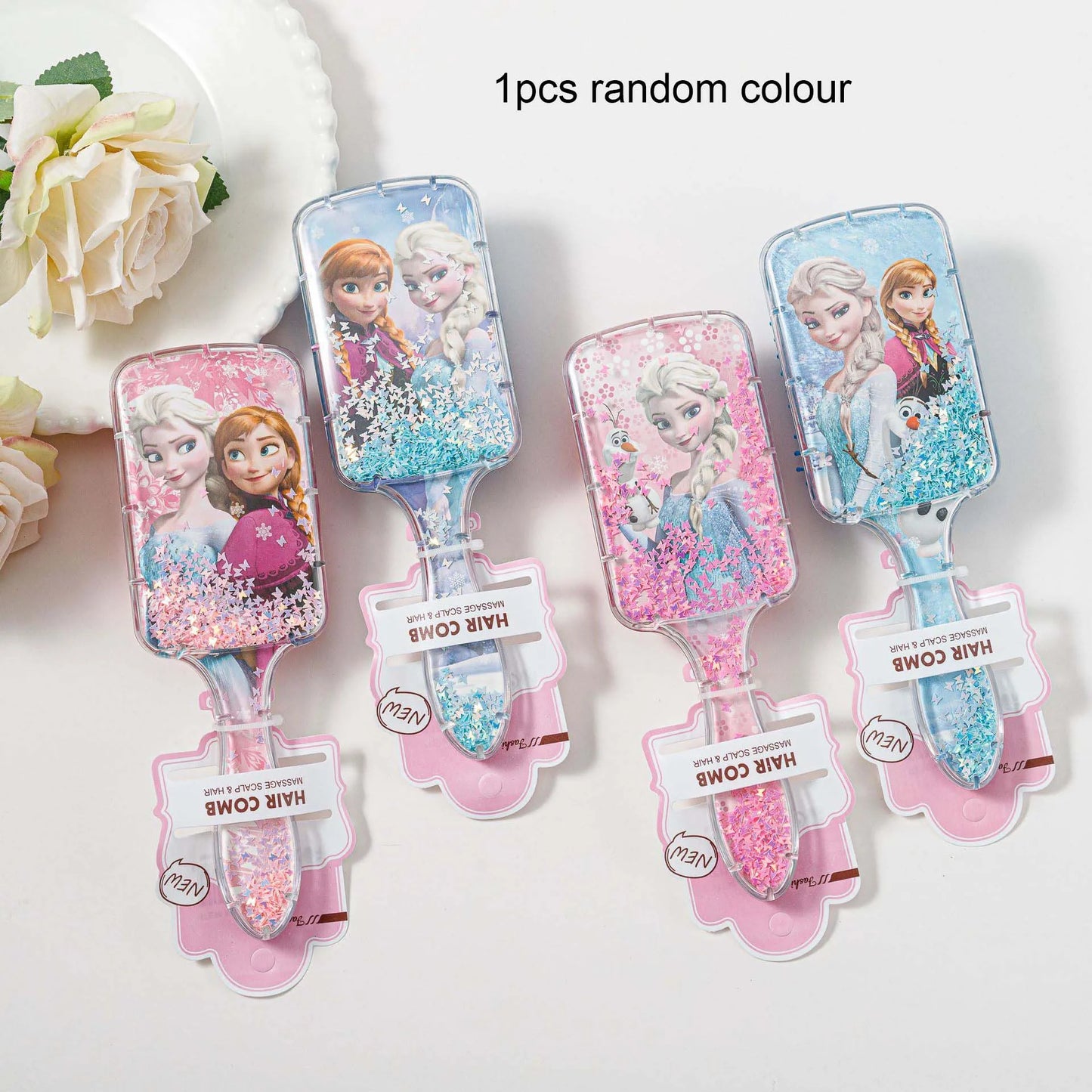 Disney Frozen Elsa Minnie Mickey Mouse Air Cushion Massage Combs Children Comb Hair Brush Hairdressing Tool Girls Christmas Gift