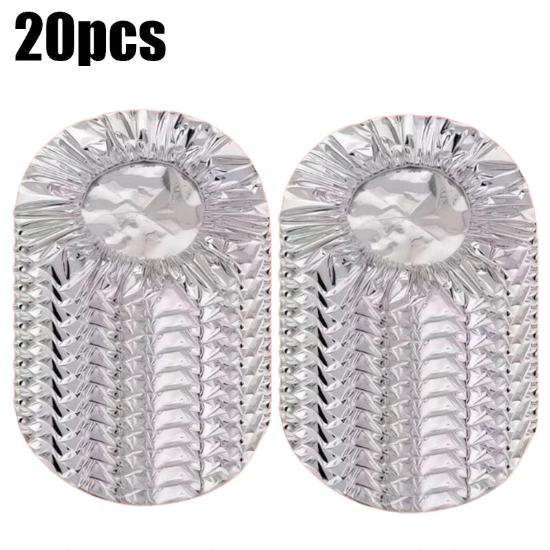 10-50pcs Aluminum Foil Insulation Covers Keep Food Warm Fresh Repeatable Kitchen Food Covers Bowls Plates Adjustable Cling Wrap