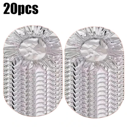 10-50pcs Aluminum Foil Insulation Covers Keep Food Warm Fresh Repeatable Kitchen Food Covers Bowls Plates Adjustable Cling Wrap