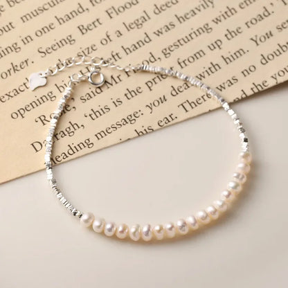 New 925 Sterling Silver Bracelet Pearls Knots Bracelet for Women Fashion Heart Pearls Bracelet  Luxury Jewelry Accessories Gift