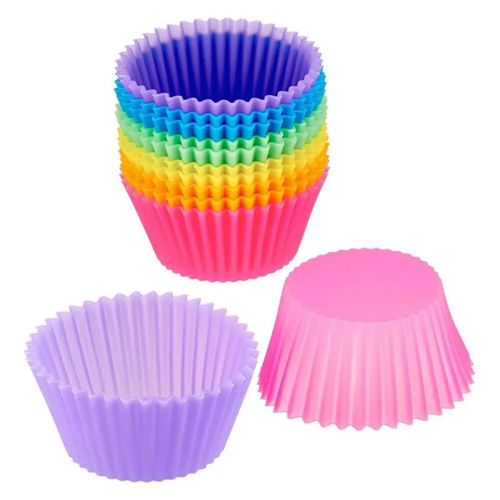 6-30pcs Silicone Baking Mold Set, Non-Toxic Round Cupcake Molds 7x4.2x3.5cm, Perfect Kitchen Upgrade Gift
