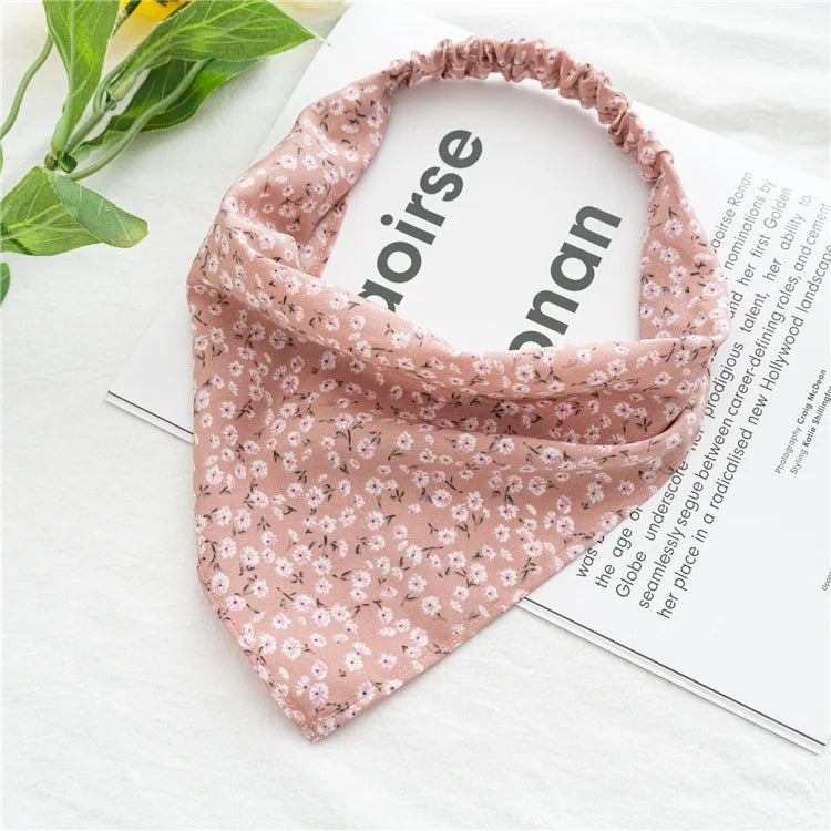 Bohemia Women Hair Band Scarf Floral Print Paisley Bandanas Headwear Vintage Triangle Head Scarf Hair Tie Hair Accessories