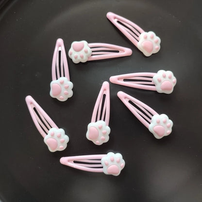 Metal Snap Cartoon Cat Paw Shape Hair Clip New Year Headwear for Woman Birthday Party Carnivals Theme Non-slip Hairpin