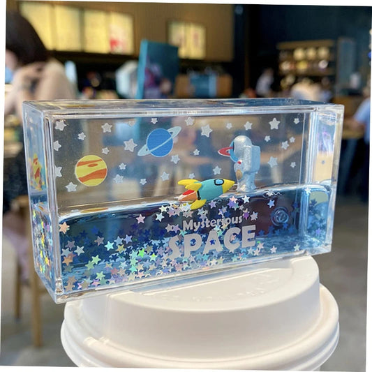 Astronauts Fluid Liquid Drift Ship Floating Boat Creative Galaxy Bottle Living Room Decorations Home Ornament Desk Accessories