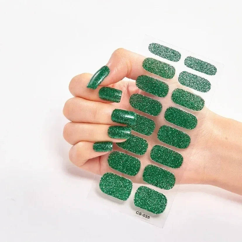 16Tips Nude Semi-Cured Gel Nail Wraps Sticker Long-Lasting UV LED Lamp French Nail Decal Full Cover Waterproof Semi-Cured Sticke