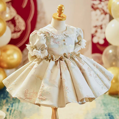 A.Girls' Little Host Princess Dress for First Birthday and Birthday Celebration
