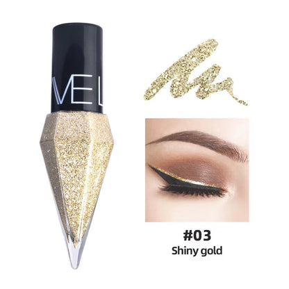 New Professional Shiny Eye Liners Cosmetics for Women Pigment Silver Rose Gold Color Liquid Glitter Eyeliner Cheap Makeup