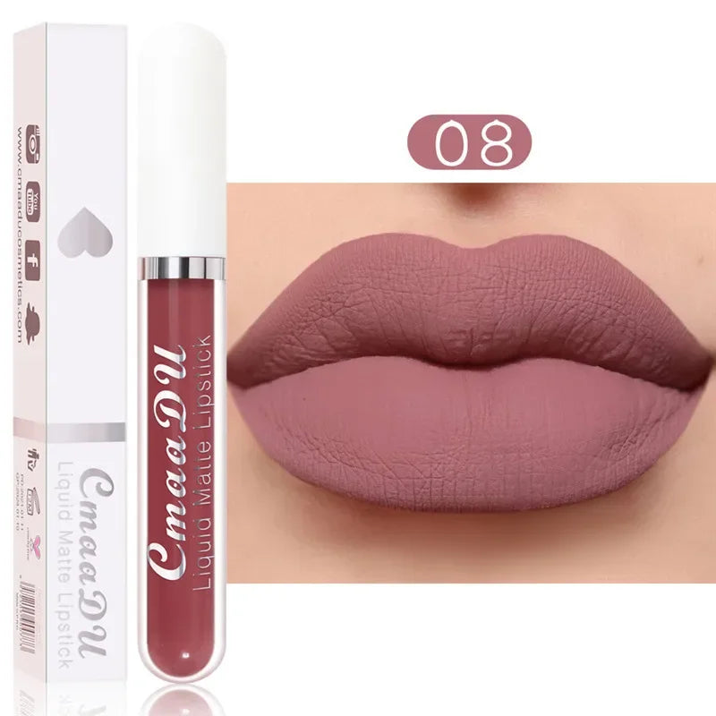 6 Colors/Set Fashion Matte Lip Gloss Sets Natural Moisturize Waterproof Lasting Velvet Sexy Red Liquid Lipstick Beauty Cosmetic
