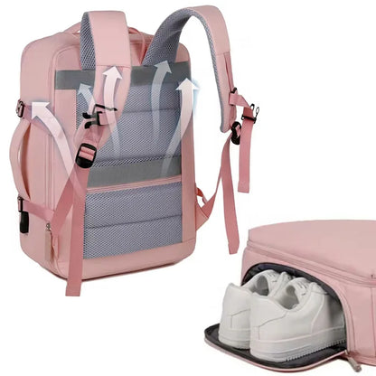 USB Mommy Diaper Bags Laptop Bag Large Capacity Baby Care Mummy Backpack Multi-Function Waterproof Outdoor Bag with Shoe Storage