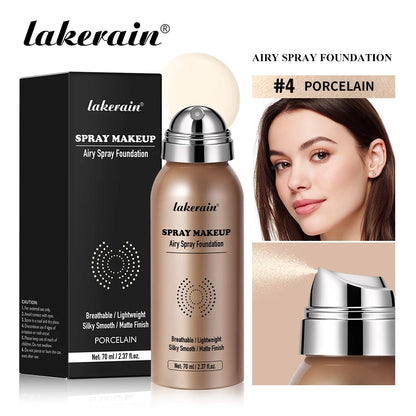 Airy Foundation Spray Waterproof Sweat-resistant Natural Silky Matte Finish Even Skin Tone Breathable Foundation Make-up Spray