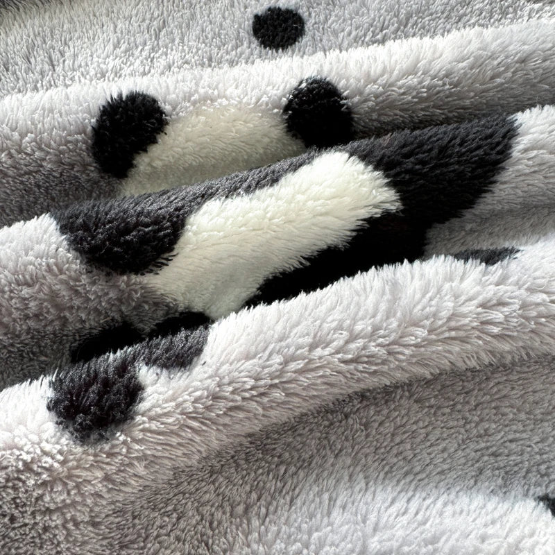 Panda Printed Fluffy Blanket for Beds Single/Queen/King Plush Fleece Plaids for Sofa Soft Warm Thow Blanket for Winter