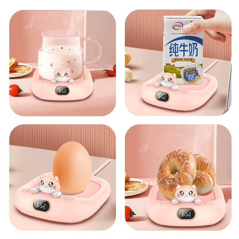 Portable Mug Heating Coffee Mug Cup Warmer Cup Heater Warm Mat Milk Tea Water Heating Pad Constant Temperature Coaster for Home