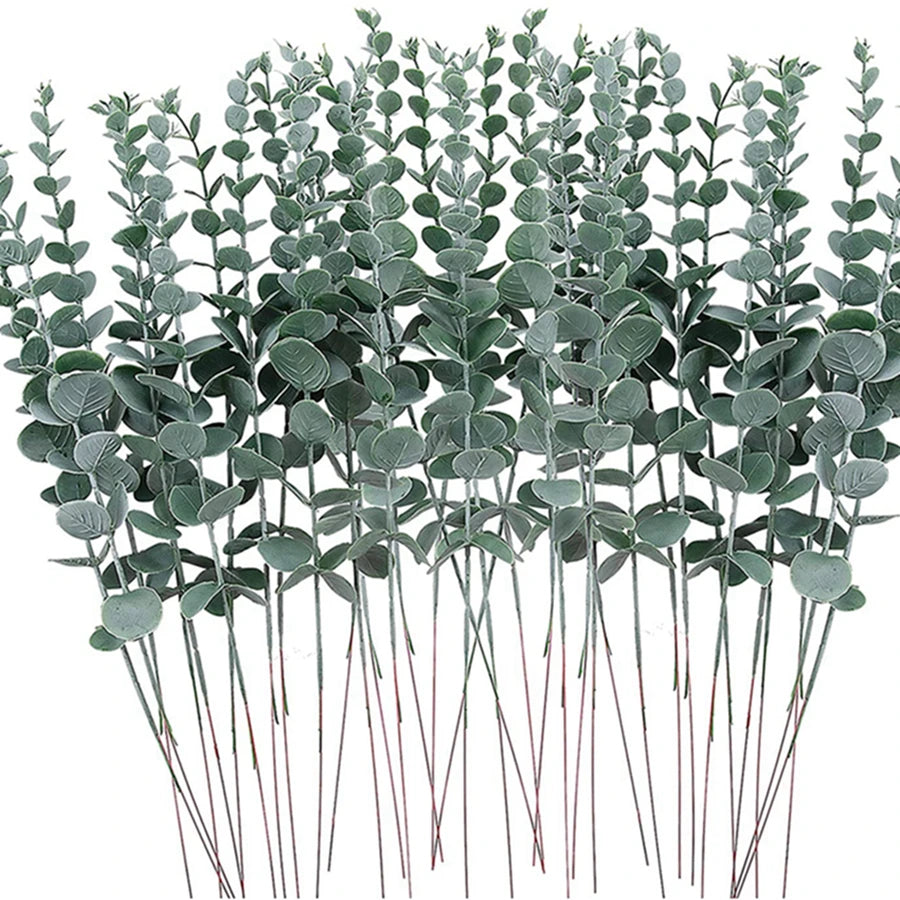 Artificial Eucalyptus Leaves branch Hotsale Holiday Party christmas Diy gift Home Vase Wedding bridal bouquet  Accessories decor