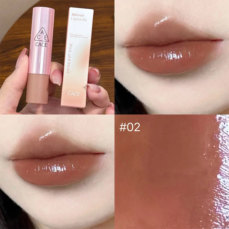 CACE Watery Mirror Lip Glaze Hydrating Long Lasting Lip Stain Moisturzing Mirror Glass Lipstick Makeup Lip Tint Korean Cosmetic