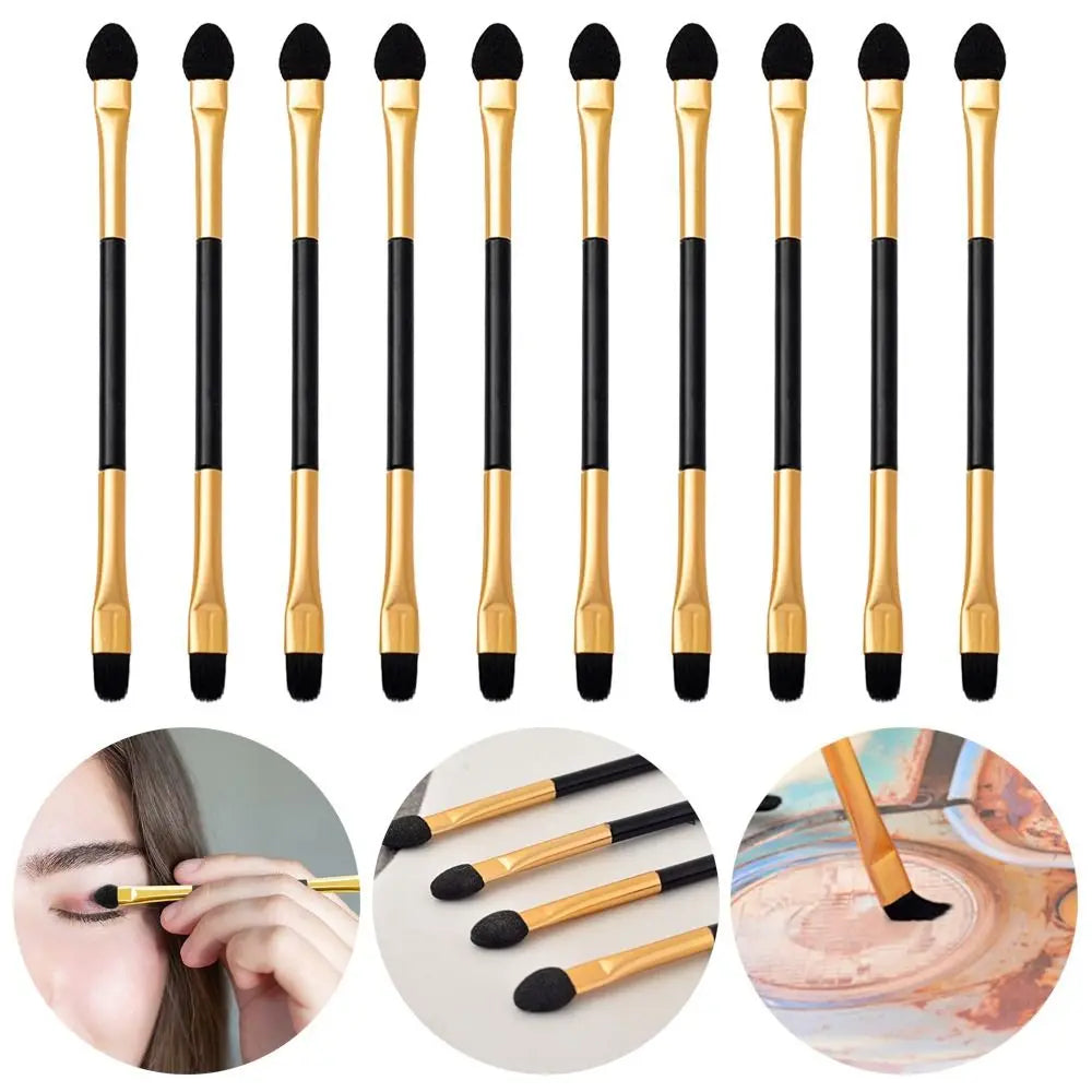 10PCS Fashion Beauty Makeup Tool Double-head Eyeshadow Brush Sponge Stick Eyeliner Applicator