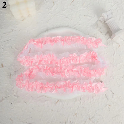 10Pcs Sweet Plush DIY Photocard Holder Handmade Material Korean Idol Photo Card Holder Lace Strips Cute Cartoon Ears Accessories