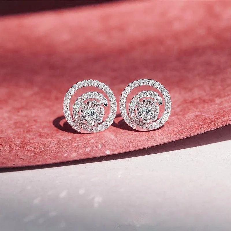 2026 Dainty Small Round CZ Stud Earrings for Women Simple and Elegant Daily Wear Ear Piercing Accessories Statement Jewelry