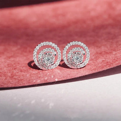 2026 Dainty Small Round CZ Stud Earrings for Women Simple and Elegant Daily Wear Ear Piercing Accessories Statement Jewelry