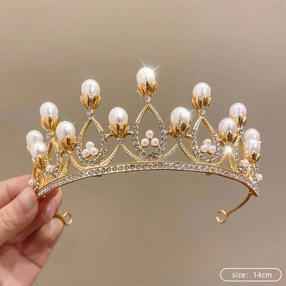 Silver Color Crystal Tiaras and Crowns Rhinestone Prom Diadem Crown Tiara for Women Bride Bridal Wedding Hair AccessoriesJewelry