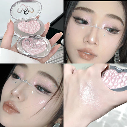 LEE INTO Highlighter Powder, Pearlescent Finish, Fine Shimmer, Silky Mashed Potato Texture, Brightening, Long-Lasting No Fallout