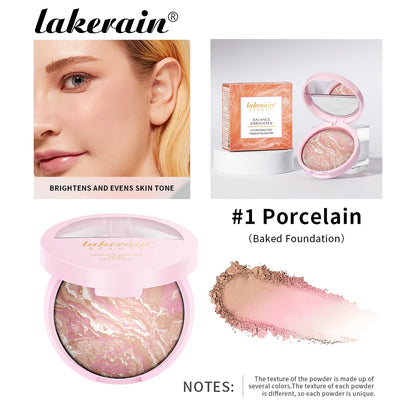 Baked Powder Foundation Oil Control Setting Makeup Pressed Powder Cake Bronzer Glow Face Contouring Shimmer Contour